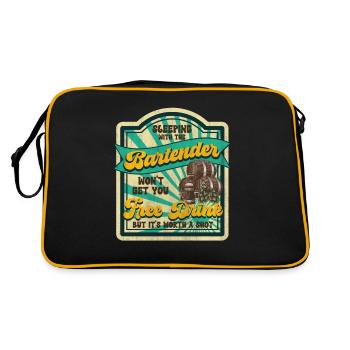 Sleeping With A Bartender Funny Bartender - Retro Bag - black/gold - Back