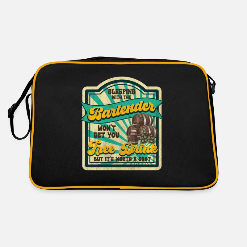 Sleeping With A Bartender Lustiges Bartender Retro Tasche