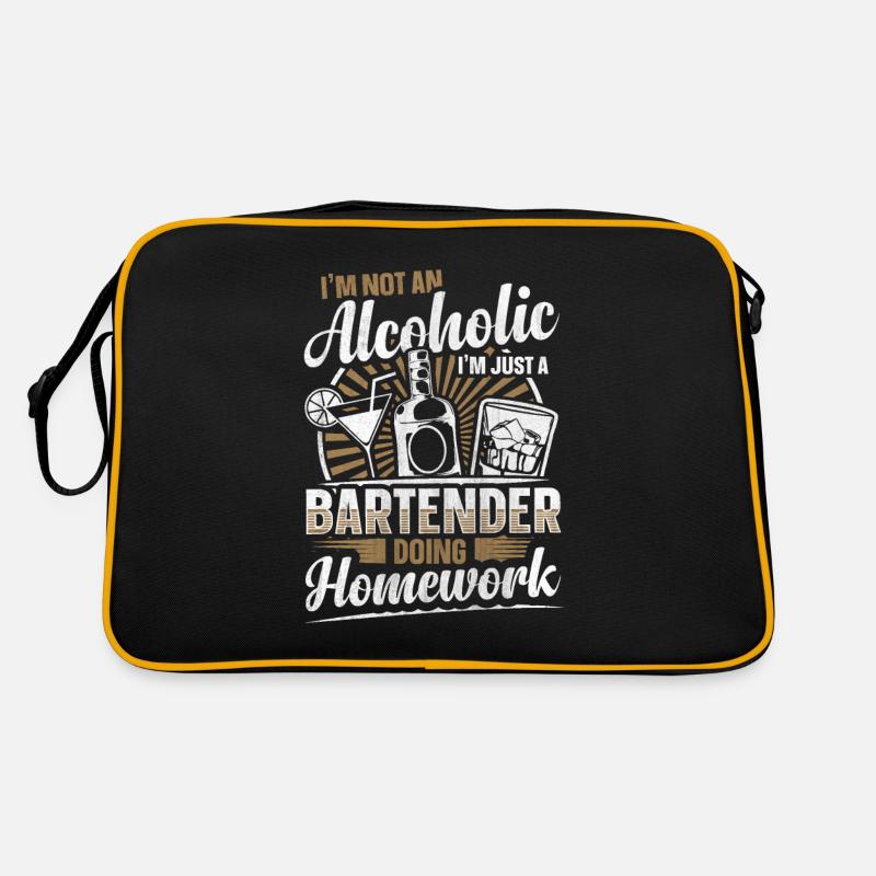 Just A Bartender Doing Homework Lustiges Bartender Retro Tasche