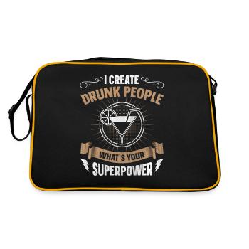 I Create Drunk People Whats Your Superpower - Retro Bag - black/gold - Back