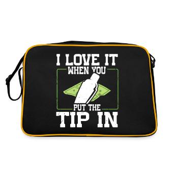 I Love It When You Put The Tip In Funny Bartender - Retro Bag - black/gold - Back