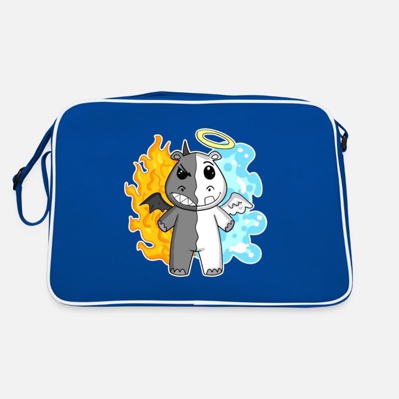 Nilpferd - Engel und Teufel Retro Tasche