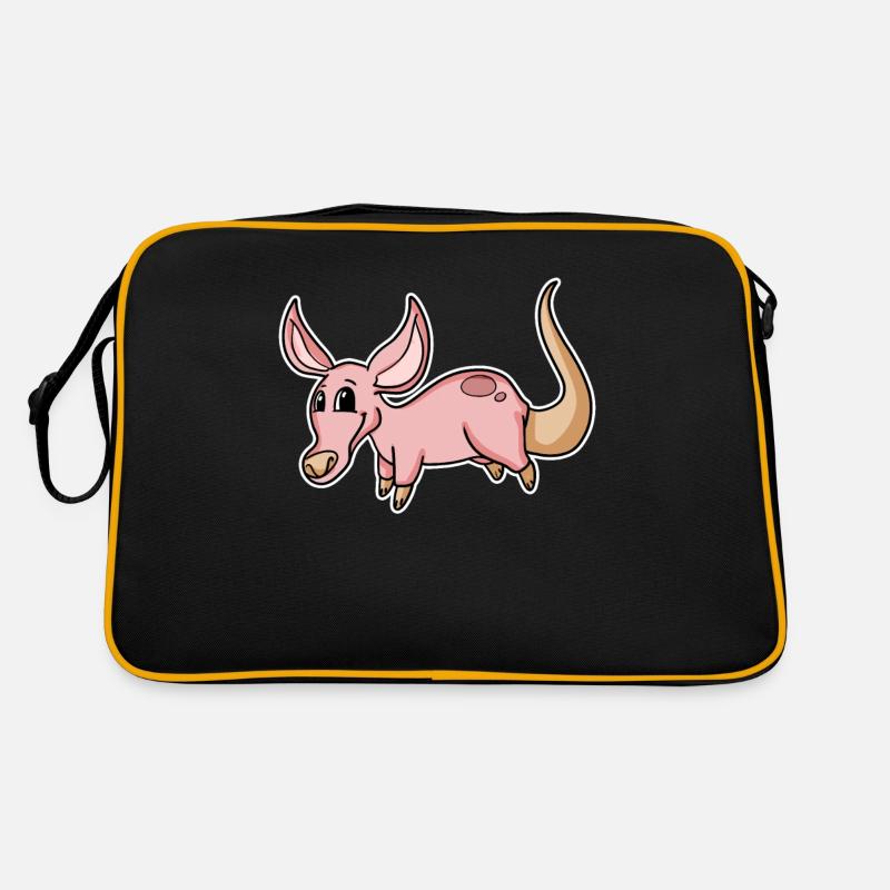 Erdferkel - Retro Tasche - Schwarz/Gold