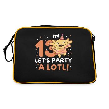 13th Birthday Axolotl Thirteen Years Cute Axolotls - Retro Bag - black/gold - Back