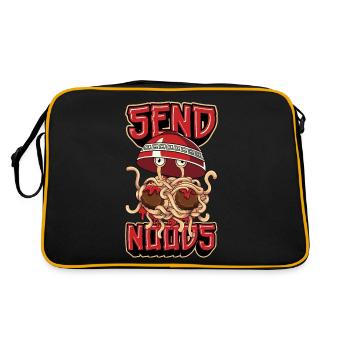 Fliegendes Spaghettimonster Pastafarian Pastafari - Retro Tasche - Schwarz/Gold - Hinten