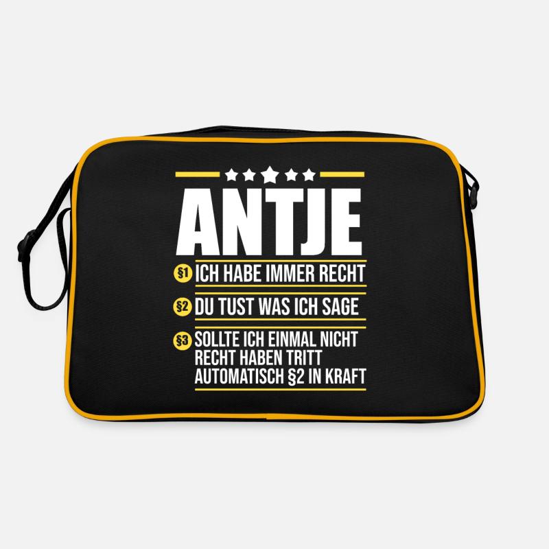 Antje - Retro Tasche - Schwarz/Gold