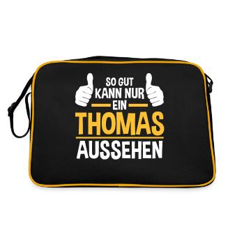 Thomas - Retro Tasche - Schwarz/Gold - Hinten