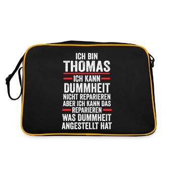Thomas - Retro Tasche - Schwarz/Gold - Hinten