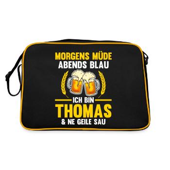 Thomas - Retro Tasche - Schwarz/Gold - Hinten