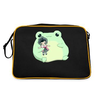 Angura Kei Esthétique japonaise foncée Grenouille Kawaii - Sac Retro - noir/or - Dos