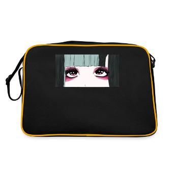 Angura Kei Dark Japanese Esthétique Anime Girl Eyes - Sac Retro - noir/or - Dos