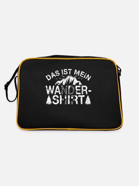 Mein Wander Shirt - Retro Tasche - Schwarz/Gold - Hinten