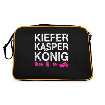 Techno party feiern Spruch - Retro Tasche - Schwarz/Gold - Hinten