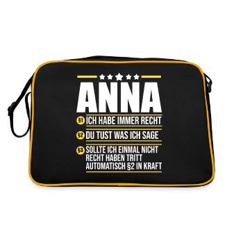 Anna - Retro Tasche - Schwarz/Gold - Hinten
