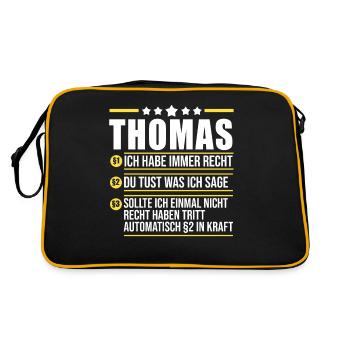 Thomas - Retro Tasche - Schwarz/Gold - Hinten