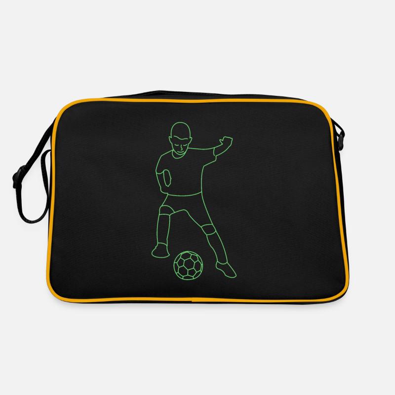 Fußball Junge gezeichnet Retro Tasche