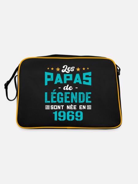 Les Papas De Légende Née En 1969 | Fête Des Pères - Sac Retro - noir/or - Dos