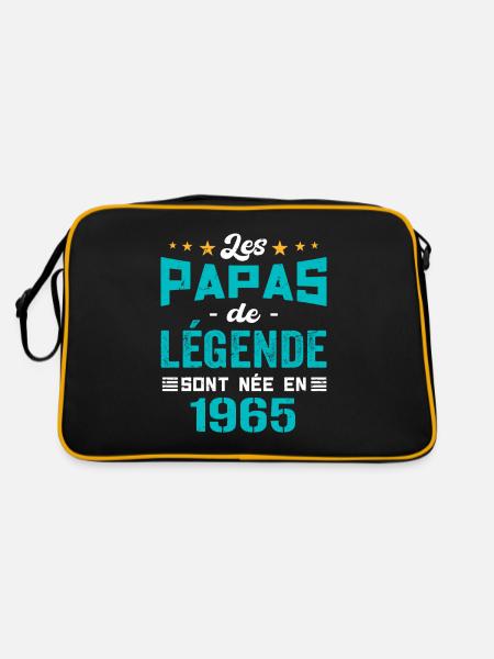 Les Papas De Légende Née En 1965 | Fête Des Pères - Sac Retro - noir/or - Dos