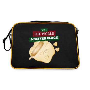 You Bake The World A Better Place pâte à pâtisserie - Sac Retro - noir/or - Dos