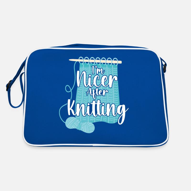 Knitting Knitter I'm Nicer After Retro Bag