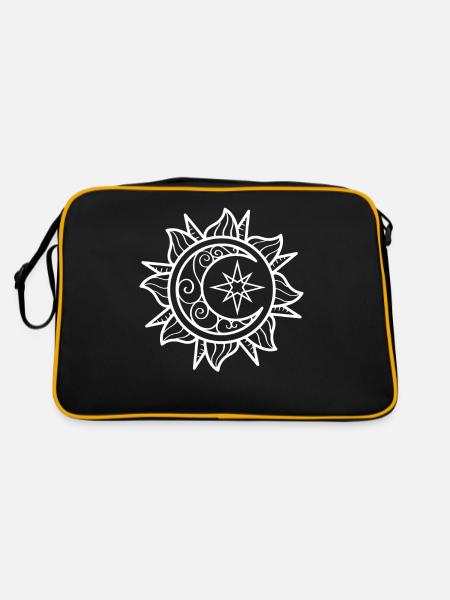Bohemian Aesthetic Sun and Moon - Retro Bag - black/gold - Back