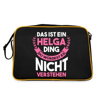 Helga - Retro Tasche - Schwarz/Gold - Hinten