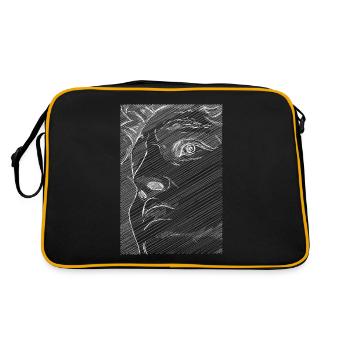 Art Academia Aesthetic David Face Michelangelo - Retro Bag - black/gold - Back