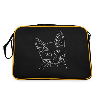 Visage de chat de chat dessiné - Sac Retro - noir/or - Dos