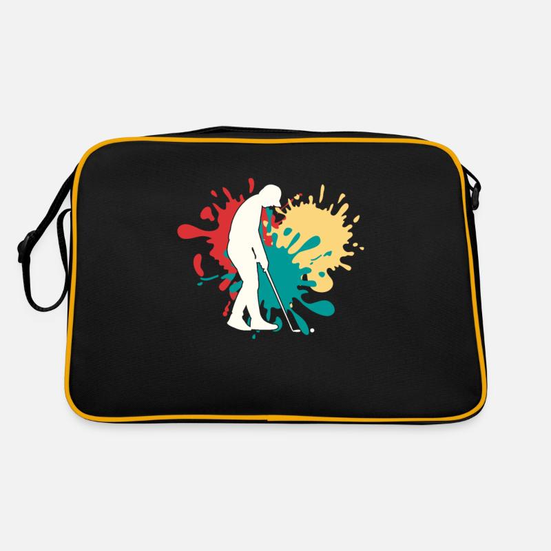 Joggen Silhouette - Retro Tasche - Schwarz/Gold