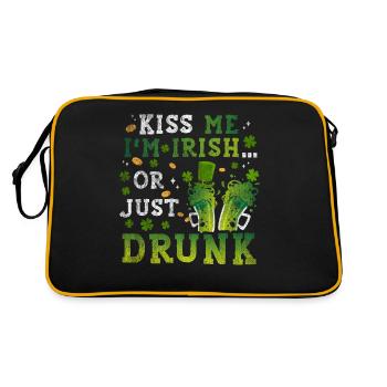 Kiss Me at Irish Or Just Drunk St Patrick's Day - Retro Bag - black/gold - Back