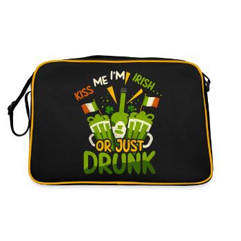 Kiss Me at Irish Or Just Drunk St Patrick's Day - Retro Bag - black/gold - Back