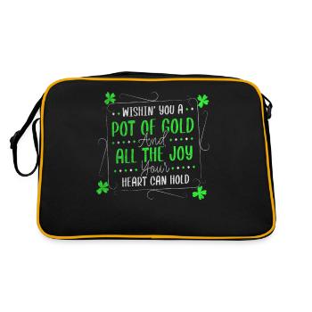 Je vous souhaite un pot d’or Saint-Patrick - Sac Retro - noir/or - Dos