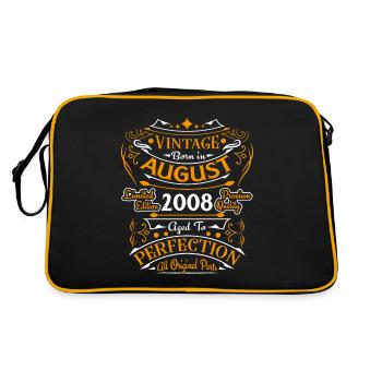 Vintage Flourish Geburtstagsgeschenk August 2008 - Retro Tasche - Schwarz/Gold - Hinten