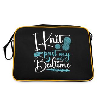 Knitting Knitter I Knit Past My - Retro Tasche - Schwarz/Gold - Hinten