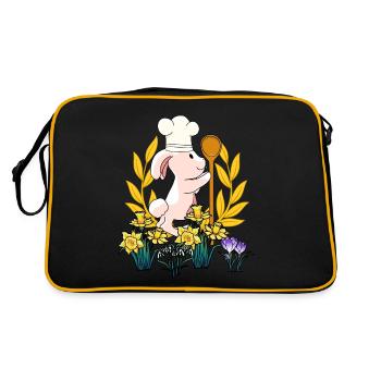 Cuisine de Pâques Cuisinier Cuillère de cuisson Lapin de Pâques Cuisinier - Sac Retro - noir/or - Dos