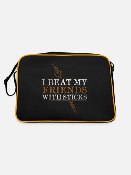 I Beat My Friends With Sticks RPG LARP - Retro Bag - black/gold - Back