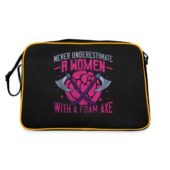 Never Underestimate A Women With A Foam Axe - Retro Bag - black/gold - Back