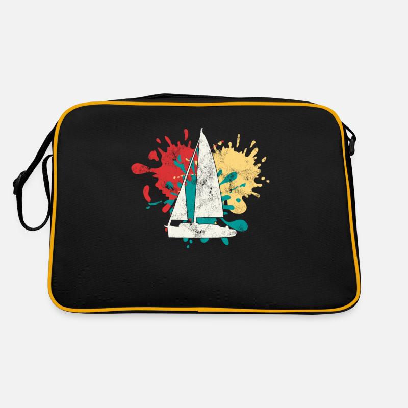 Sailing Boat Silhouette Retro Bag