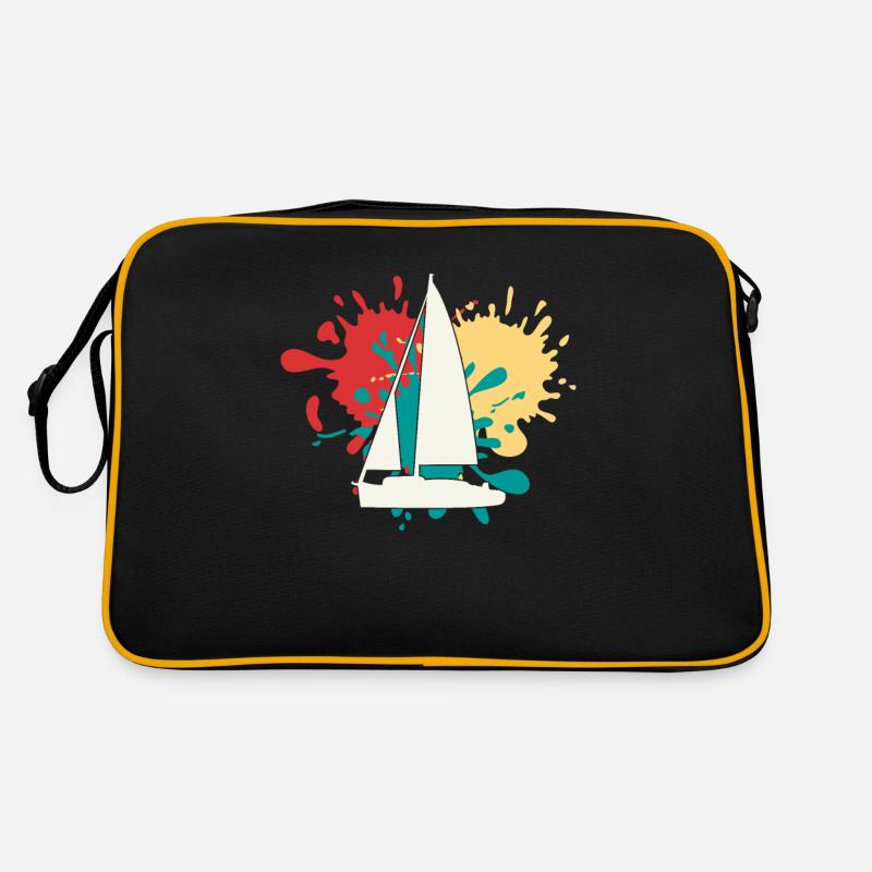 Sailing Boat Silhouette Retro Bag