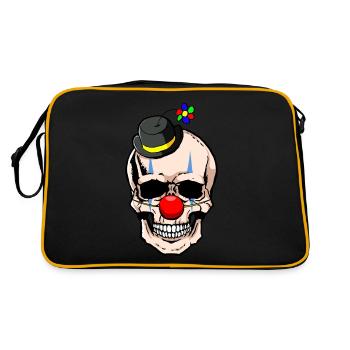 Clowncore Aesthetic Gothic Skull Clown Goth - Retro Tasche - Schwarz/Gold - Hinten