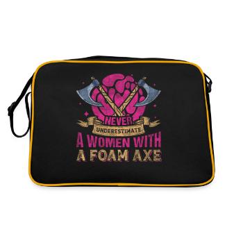Never Underestimate A Women With A Foam Axe - Retro Bag - black/gold - Back