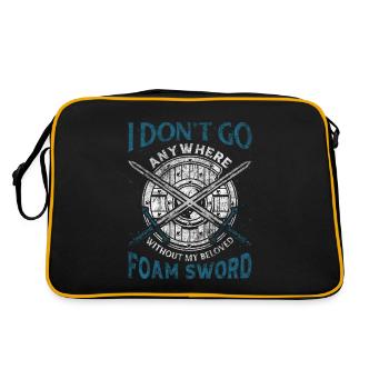 I Don't Go Anywhere Without My Foam Sword - Retro Bag - black/gold - Back
