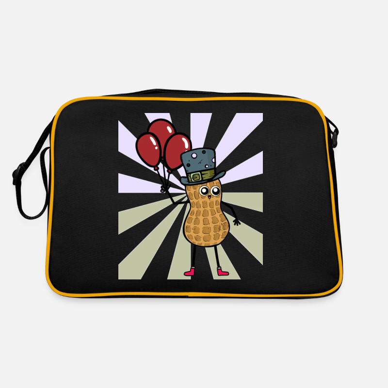 Erdnuss Geburtstagsgeschenk Luftballons Schule Retro Tasche