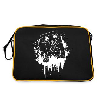 Finnish Goth Aesthetic Gothic Strawberry Milk Goth - Retro Tasche - Schwarz/Gold - Hinten