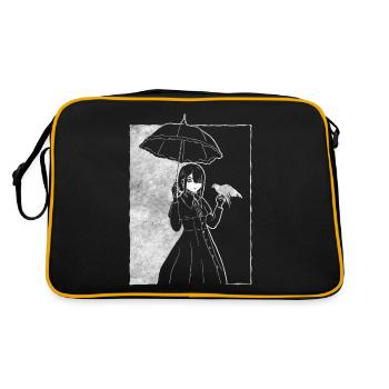 Finnish Goth Aesthetic Goth Anime Girl Gothic - Retro Tasche - Schwarz/Gold - Hinten