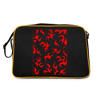 Finnish Goth Aesthetic Gothic Fire Flames Goth - Retro Tasche - Schwarz/Gold - Hinten