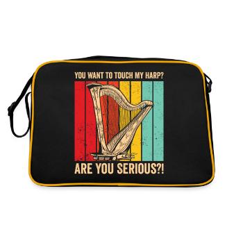 Harfenspieler Harfenist Retro - Retro Tasche - Schwarz/Gold - Hinten