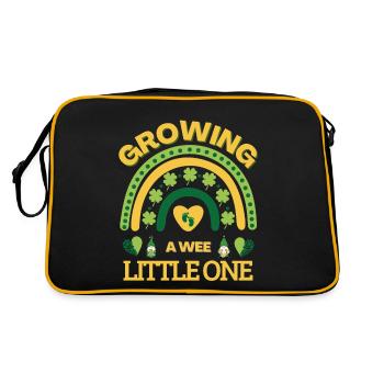 Growing A Wee Little One St. Patrick's Day Regenbogen - Retro Tasche - Schwarz/Gold - Hinten