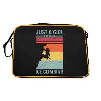 Nur ein Mädchen, das Eisklettern liebt Eisklettere - Retro Tasche - Schwarz/Gold - Hinten