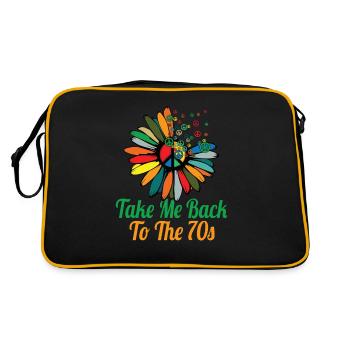 Hippie Peace Sign Peace Flowers Flower Child - Sac Retro - noir/or - Dos